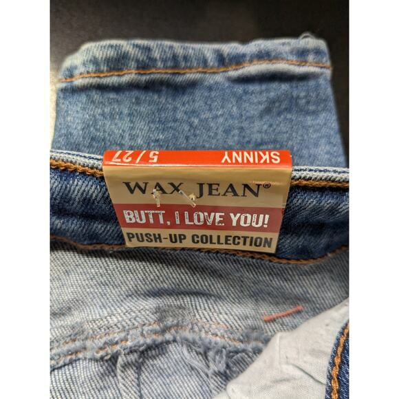 Wax Jeans Butt I Love You High Rise Push Up Jeans Distressed Size 5/27 - Picture 6 of 10